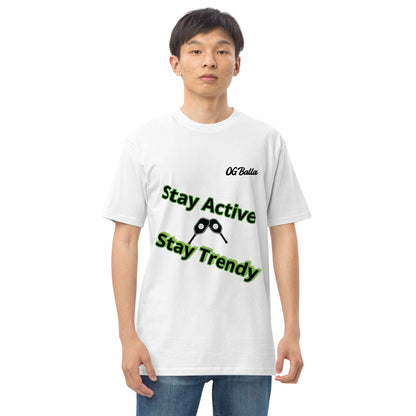 OGBALLA Stay Active Pickleball Men’s premium heavyweight tee *NEW