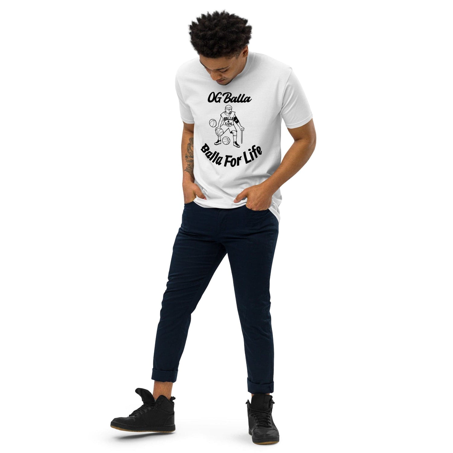 OGBALLA Balla For Life T-shirt épais haut de gamme pour hommes