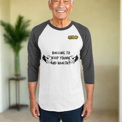 OGBALLA "Balling To Keep Young" 3/4 sleeve raglan shirt
