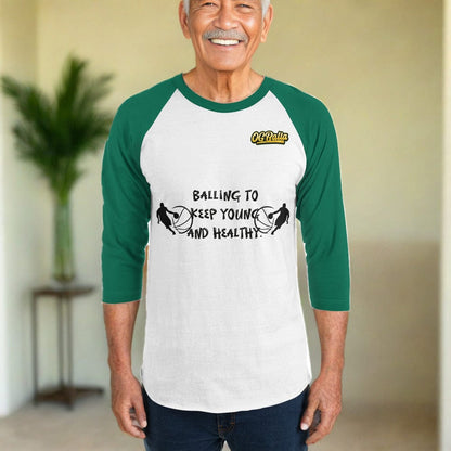 OGBALLA "Balling To Keep Young" 3/4 sleeve raglan shirt