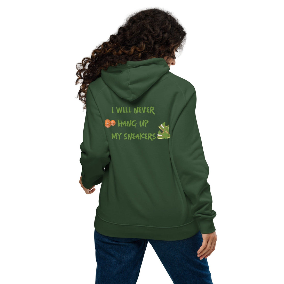 OGBALLA &quot;Never Hang Up My Sneakers&quot; Unisex eco raglan hoodie