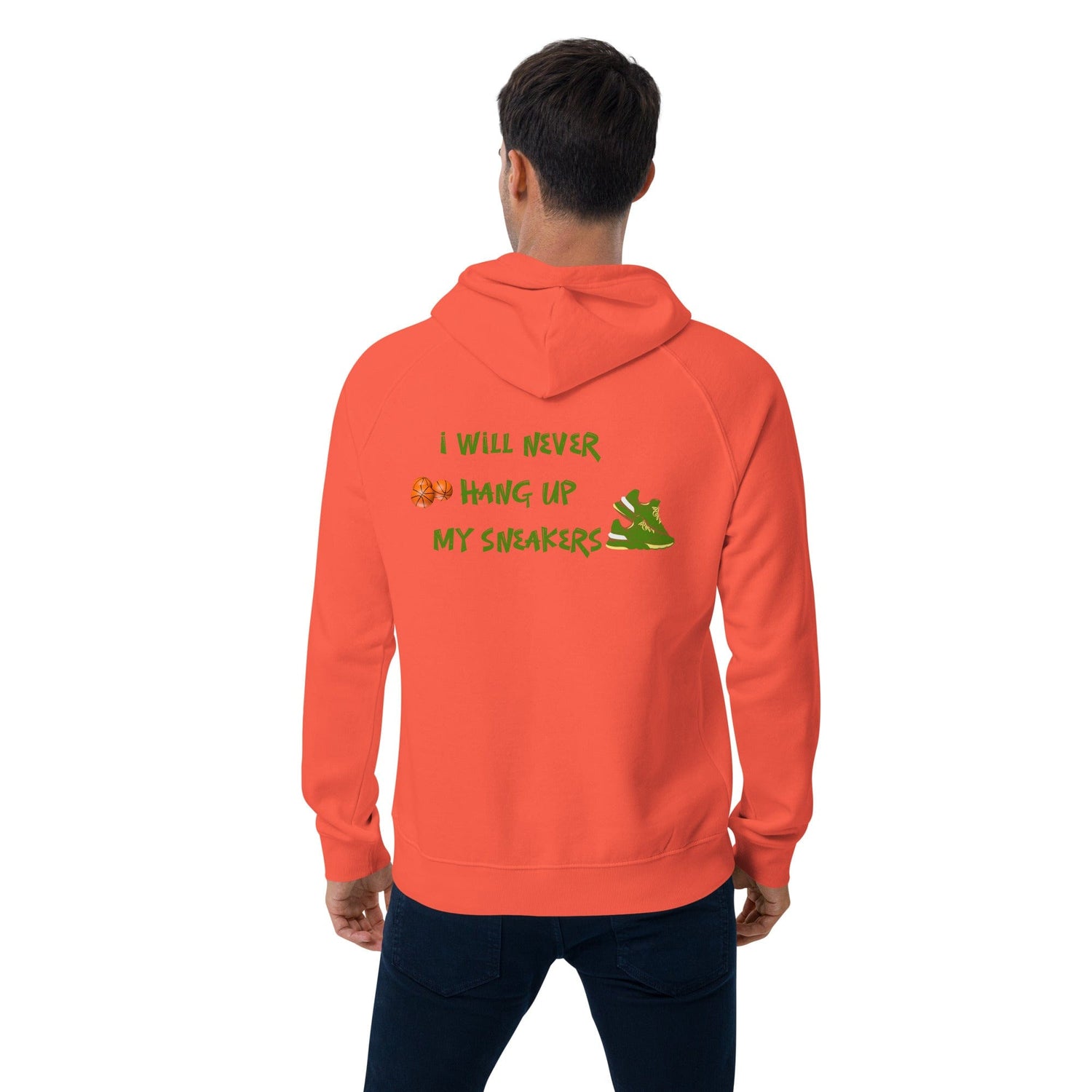 OGBALLA &quot;Never Hang Up My Sneakers&quot; Unisex eco raglan hoodie