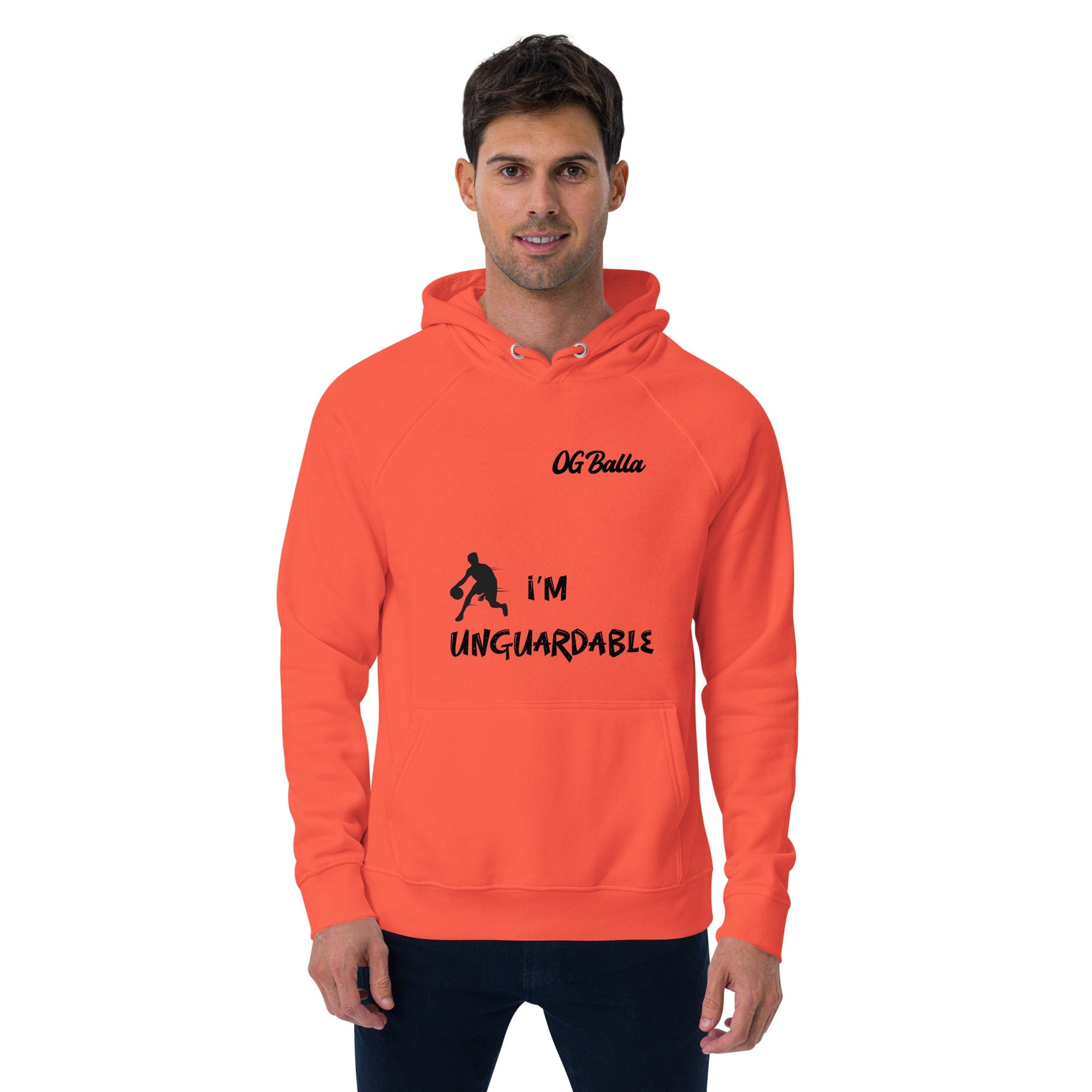 OGBALLA Je suis unguardable Citation humoristique de basket-ball Unisexe eco raglan sweat à capuche