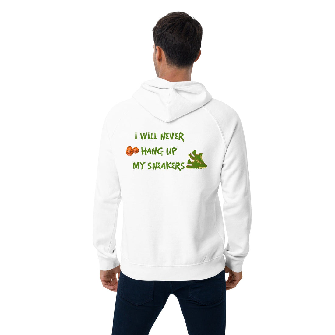 OGBALLA "Never Hang Up My Sneakers" Unisex eco raglan hoodie