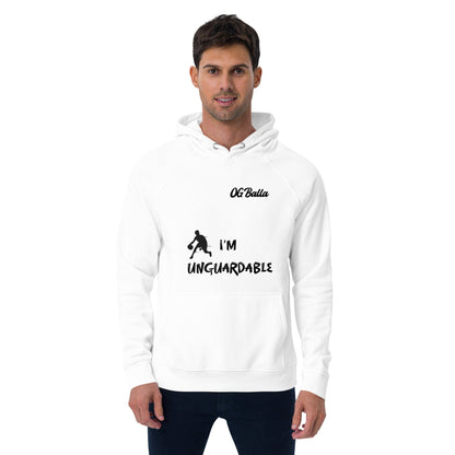 OGBALLA Je suis unguardable Citation humoristique de basket-ball Unisexe eco raglan sweat à capuche