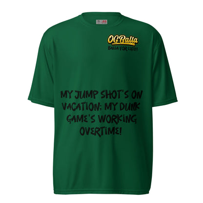 OGBALLA Dunk Overtime: The Humorous Basketball Statement performance crew neck t-shirt - OGBALLA.com