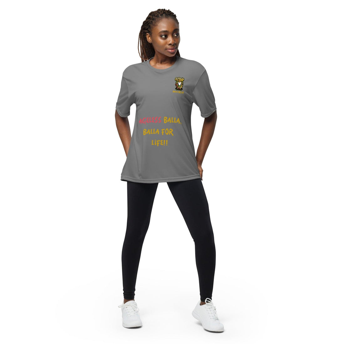 OGBALLA &quot;Ageless Baller&quot; Unisex performance crew neck t-shirt