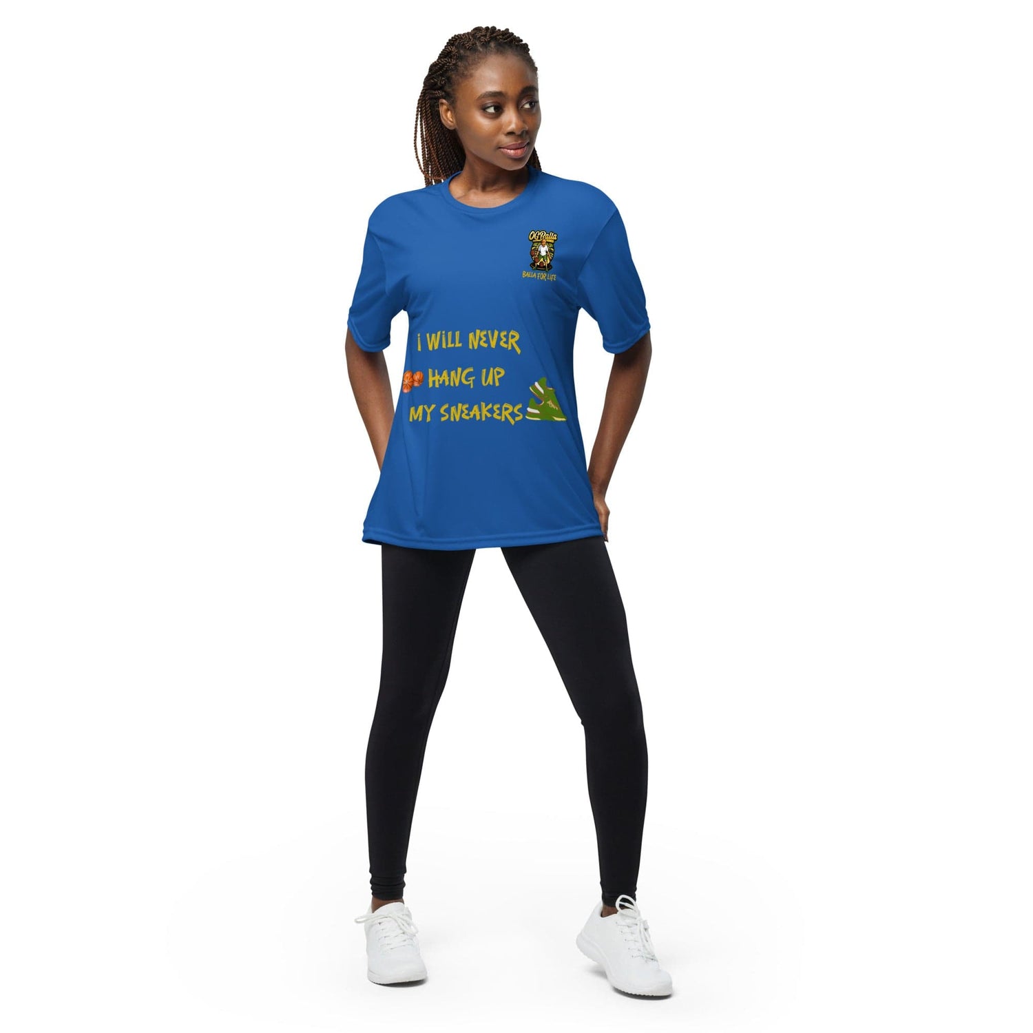 OGBALLA I Will Never Hang Up My Sneakers Unisex performance crew neck t-shirt