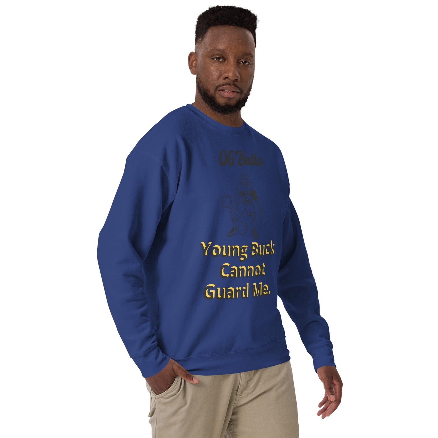 OGBALLA Young Buck Cannot Guard Me Citation humoristique de basket-ball unisexe Premium Sweatshirt