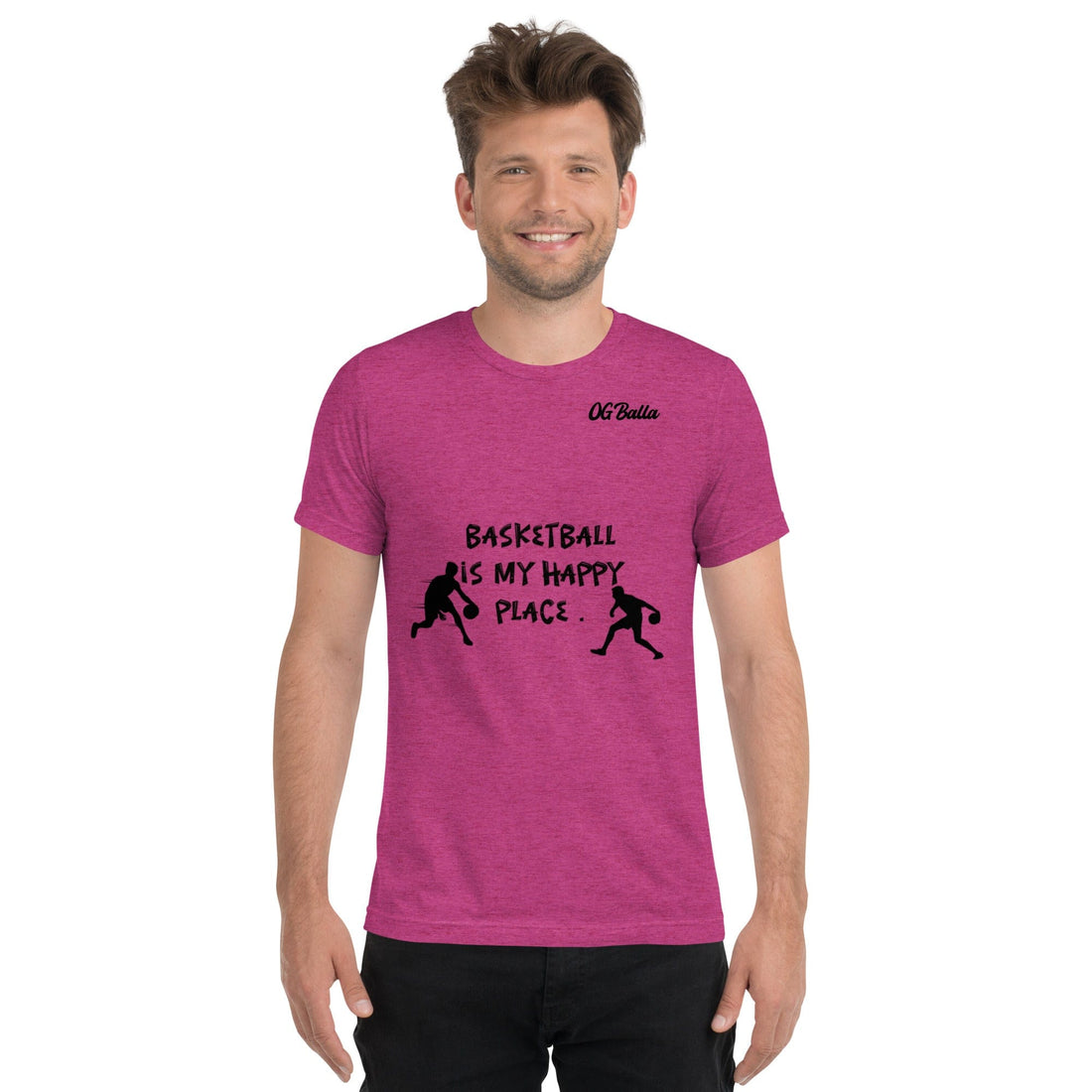 OGBALLA Basketball Is My Happy Short sleeve t-shirt