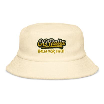 OGBALLA, *NEW* &quot;Balla For Life&quot; Unstructured terry cloth bucket hat - OGBALLA.com