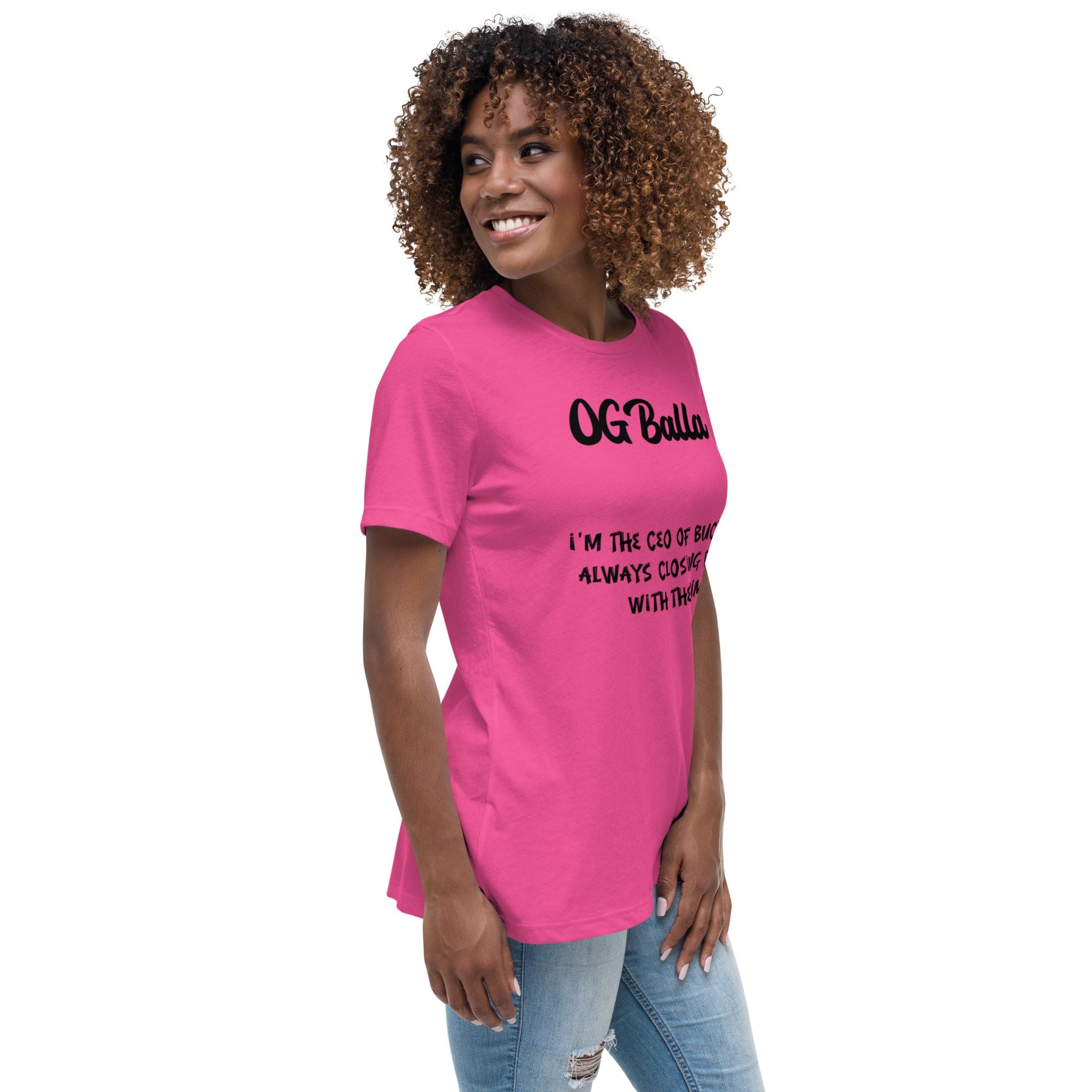 OGBALLA *NOUVEAU* Offres de clôture avec Swag : Citation humoristique de basket-ball du « PDG de Buckets » T-shirt décontracté pour femmes - Possédez le terrain !