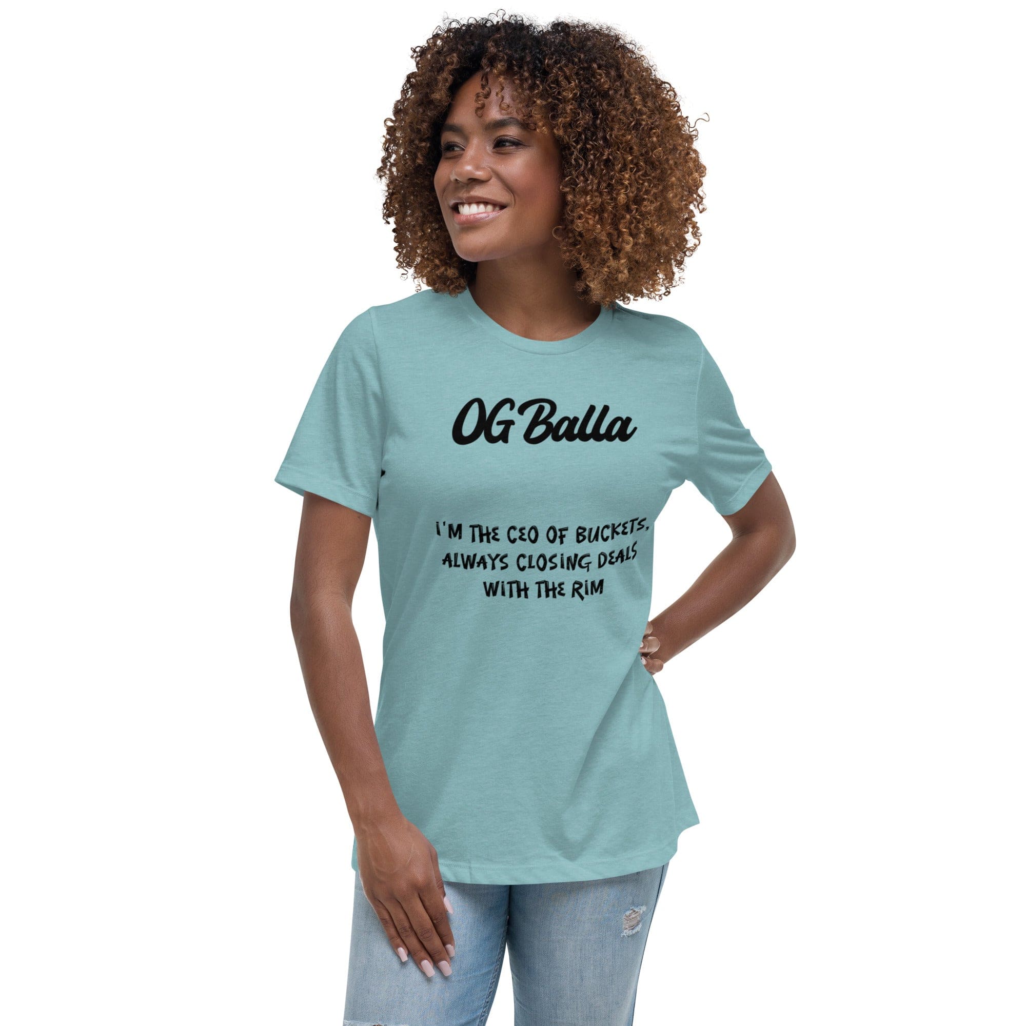 OGBALLA *NOUVEAU* Offres de clôture avec Swag : Citation humoristique de basket-ball du « PDG de Buckets » T-shirt décontracté pour femmes - Possédez le terrain !