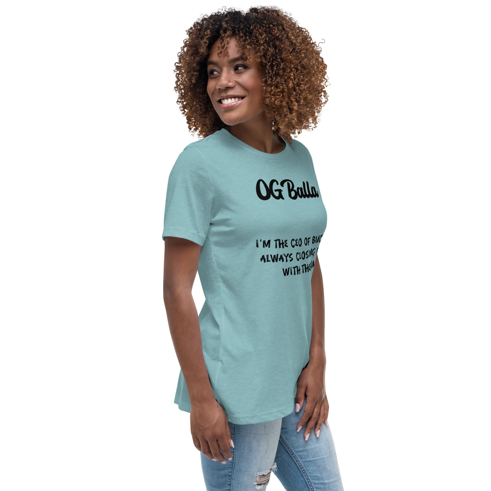 OGBALLA *NOUVEAU* Offres de clôture avec Swag : Citation humoristique de basket-ball du « PDG de Buckets » T-shirt décontracté pour femmes - Possédez le terrain !