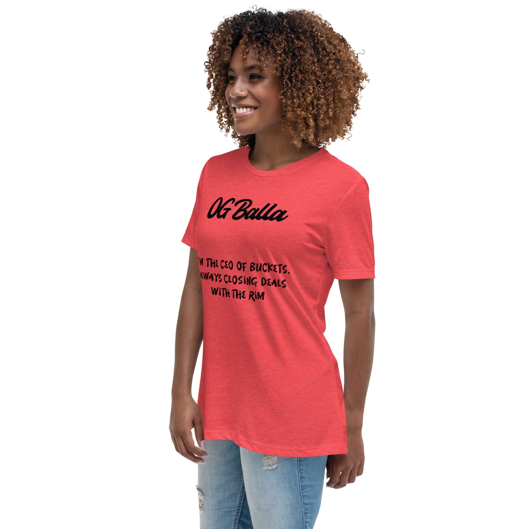 OGBALLA *NOUVEAU* Offres de clôture avec Swag : Citation humoristique de basket-ball du « PDG de Buckets » T-shirt décontracté pour femmes - Possédez le terrain !