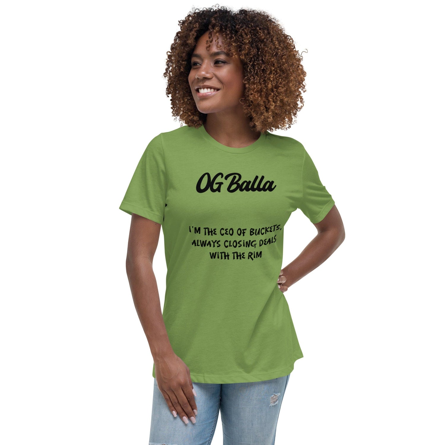 OGBALLA *NOUVEAU* Offres de clôture avec Swag : Citation humoristique de basket-ball du « PDG de Buckets » T-shirt décontracté pour femmes - Possédez le terrain !