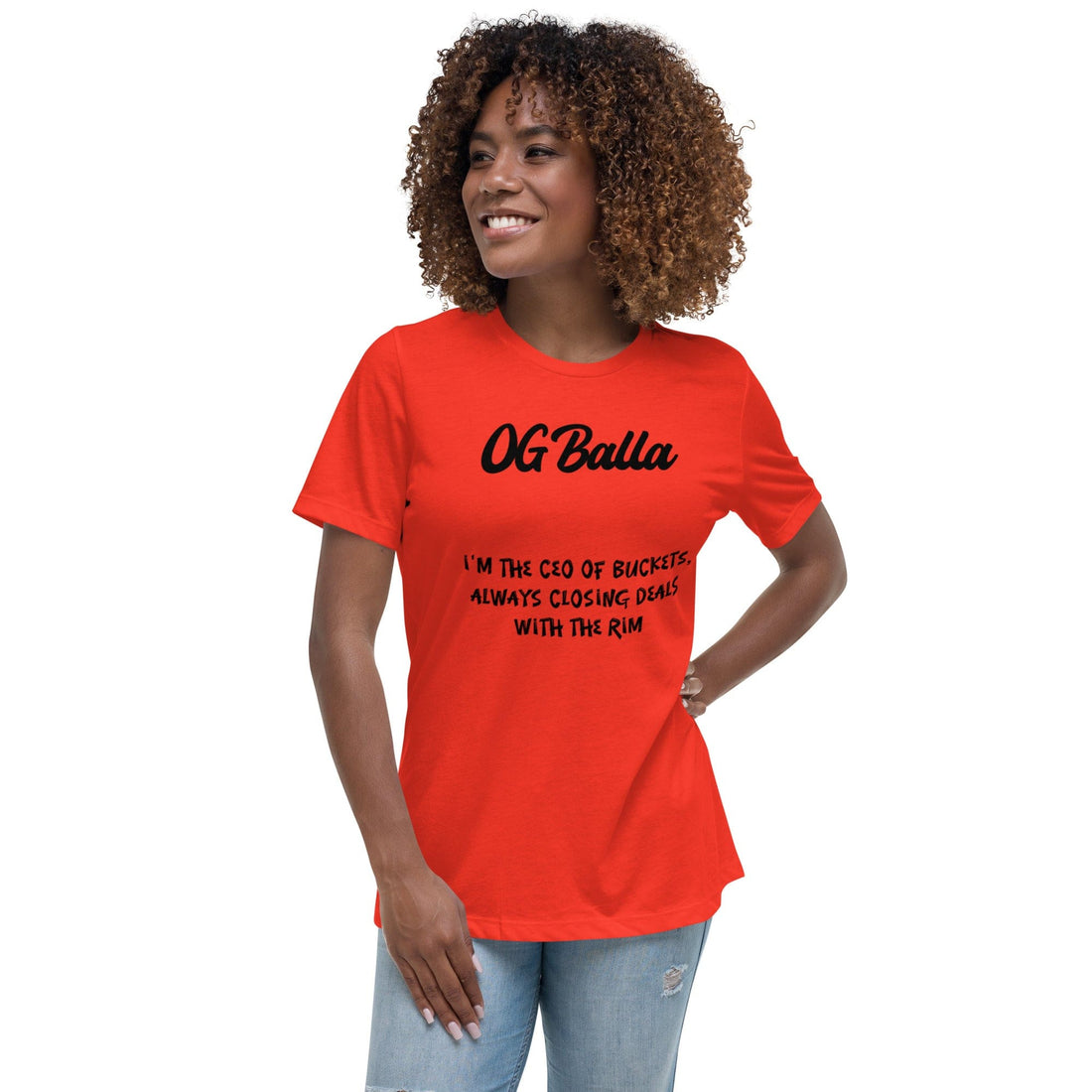 OGBALLA *NOUVEAU* Offres de clôture avec Swag : Citation humoristique de basket-ball du « PDG de Buckets » T-shirt décontracté pour femmes - Possédez le terrain !