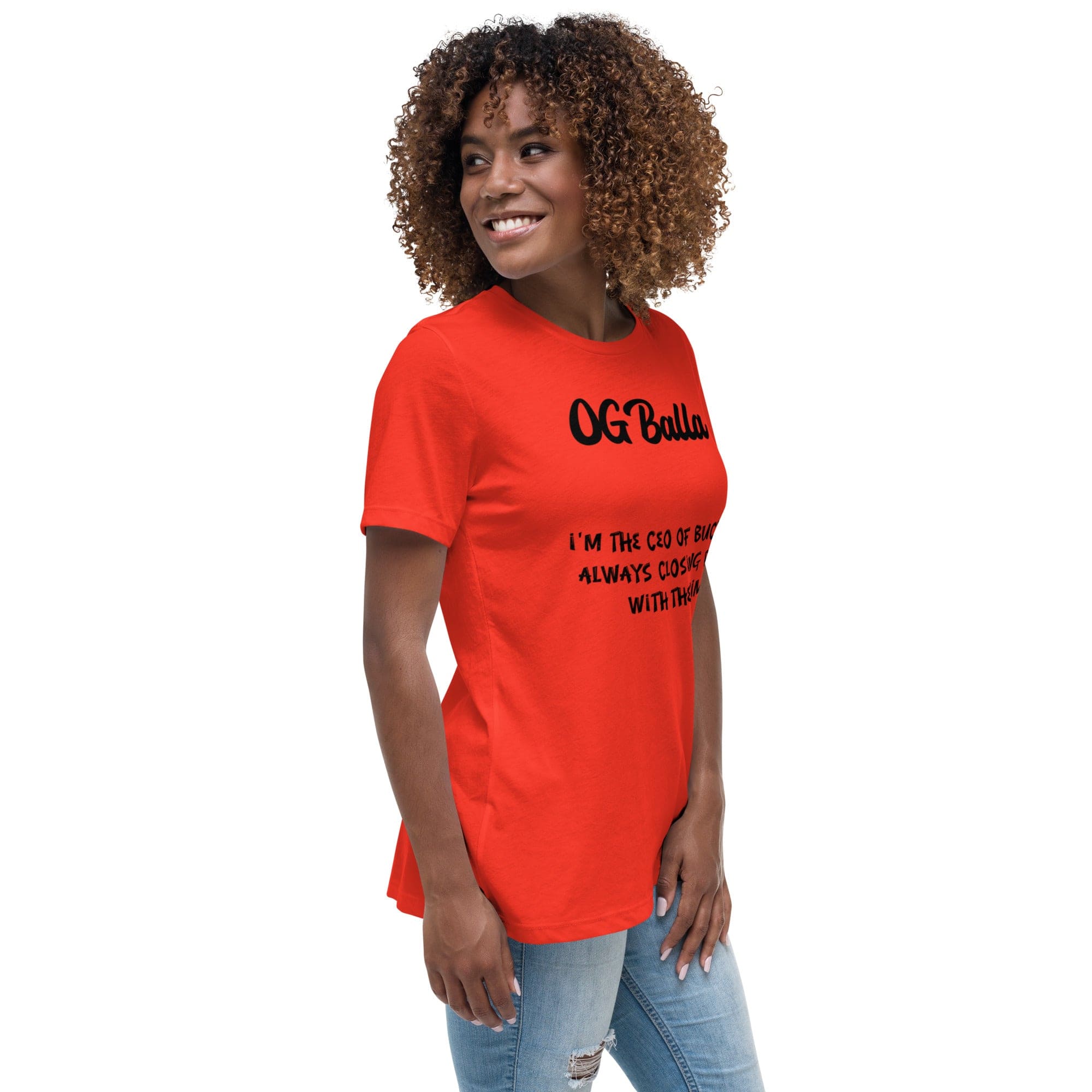 OGBALLA *NOUVEAU* Offres de clôture avec Swag : Citation humoristique de basket-ball du « PDG de Buckets » T-shirt décontracté pour femmes - Possédez le terrain !