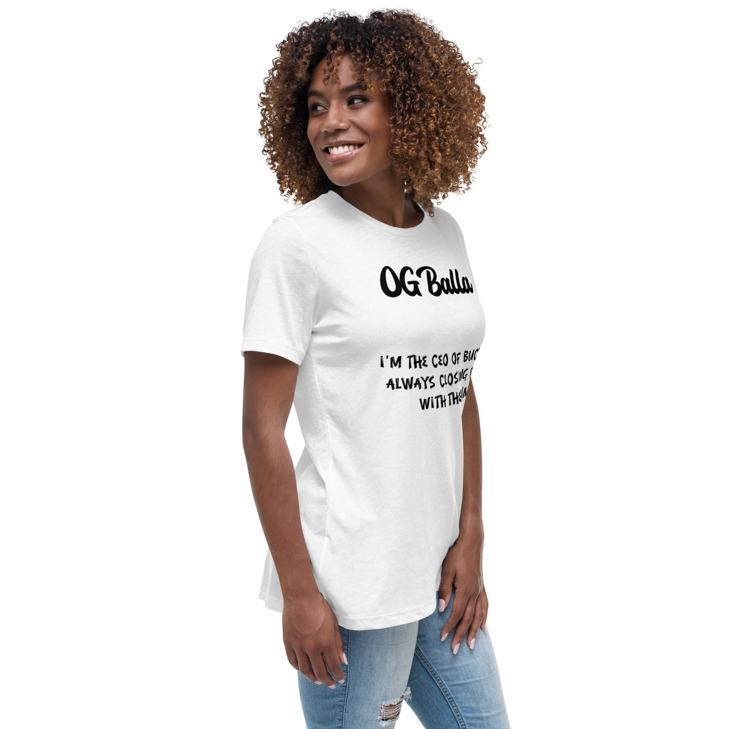 OGBALLA *NOUVEAU* Offres de clôture avec Swag : Citation humoristique de basket-ball du « PDG de Buckets » T-shirt décontracté pour femmes - Possédez le terrain !