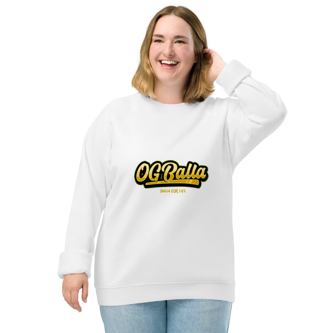 OGBALLA Balla For Life Unisex organic raglan sweatshirt - OGBALLA.com