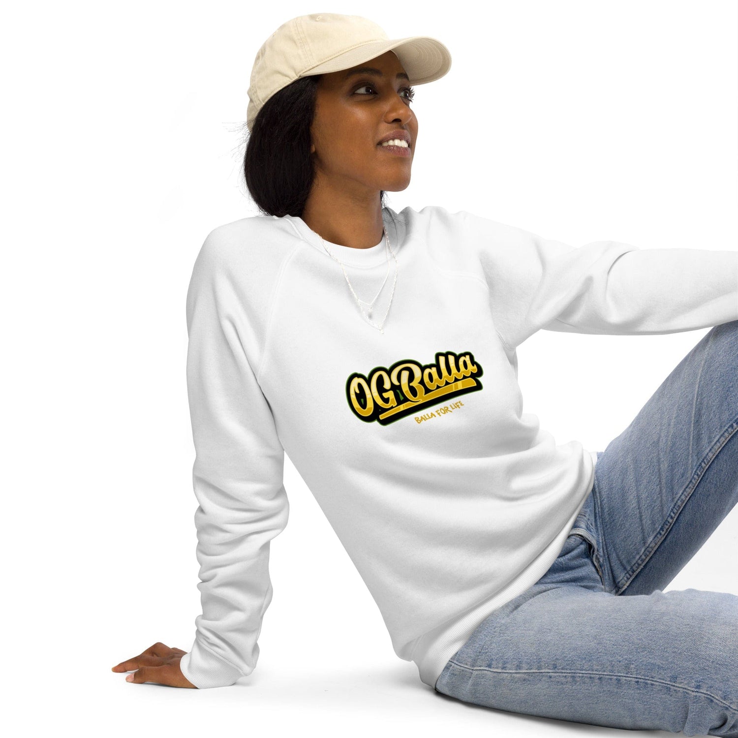 OGBALLA Balla For Life Unisex organic raglan sweatshirt - OGBALLA.com